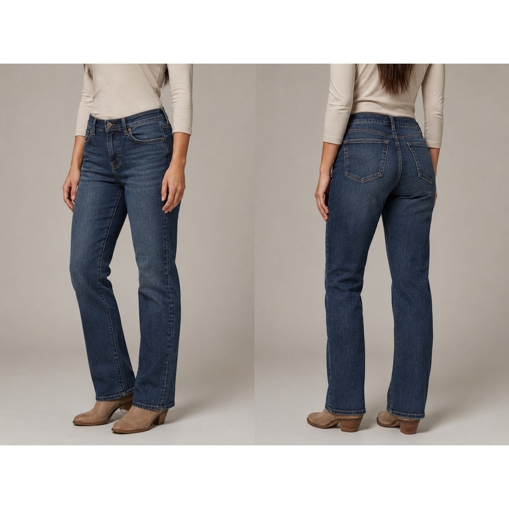 Gloria Vanderbilt Amanda Med Rise Crop Jeans Women Size 8 Blue Straight Crop Den